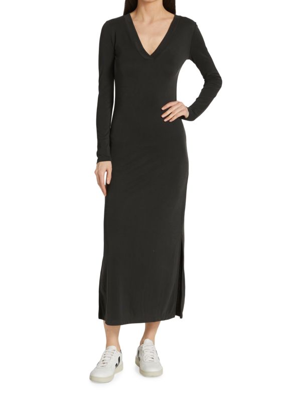 Splendid Delora V Neck Midi Dress